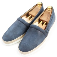 全新未使用商品 ● TOD'S XXM0TV0W80ZML1 PANTOFOLA IMBOTTITA GOMMA RAFIA TV 復古飾面，罕見大碼皮革套腳鞋，海軍藍，11 碼，帶盒子和防塵袋，意大
