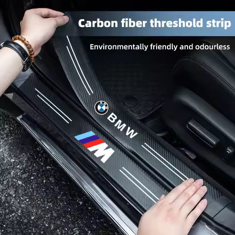 Carbon Fiber Car Door Sill Protector Stickers For BMW M E46 E90 E60 F30 E39 F10 F20 E87 E36 F20 F30 