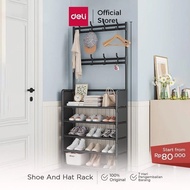 Deli Furniture Shoe Rack Hanger Bag Hat Super Sturdy Minimalist 5-Tier Shoe and Hat Rack VS789-BK, V