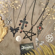 Pentagram Baphomet Pentacle Cross Inverted Necklace Gothic Grunge