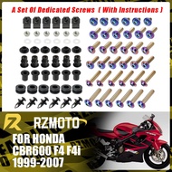 Motorcycle Stainless Complete Bodywork Fairing Bolt Kit Screws Clip For HONDA CBR600 F4 F4i 1999-20