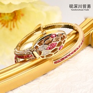 Light Luxury High-End Gemstone Diamond Snake-Shaped Ladies Watch Hollow Flip Snake Head Bracelet Wat