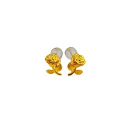 999 Pure Gold Rose Stud Earrings