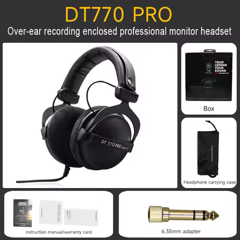 beyerdynamic DT770 PRO 80/250 Ohm Over-Ear Studio Headphones. Enclosed Design, Wired for Professiona