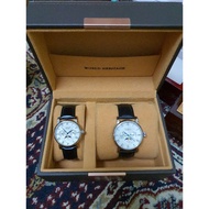 [Ready stock]Tomaz original Moonphase silver white couple set mens and ladies Jam Tomaz