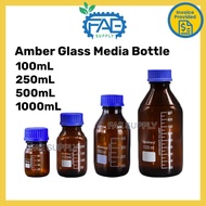 Laboratory bottle Reagent Bottle Glass Media Bottle Universal Bottle Amber 100 250 500 1000mL Botol 