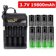 New 3.7V 19800mAh 18650 Battery For LED Flashlight Radio Electric Fan Rechargeable Replacement Batteria