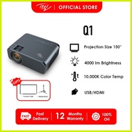 ☑ ● ◈ itel Projector Cinema TV Q1 720P USB/HDMI 150" Portable Mini Home LED