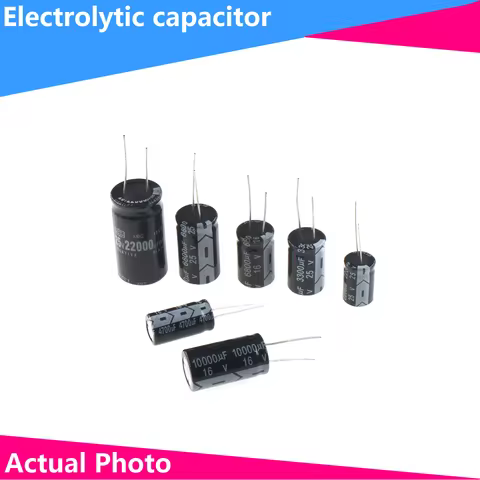 50/20/10/5/2/1PCS 6.3V 10V 16V 25V 35V 50V Aluminum Capacitor 10UF 22UF 33UF 47UF 100UF 220UF 330UF 