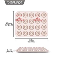 CHEFMADE Mini Donut Mold Cake Mould 20-Cavity Non-Stick Ring Doughnut Bakeware Cupcake Bread Pan for
