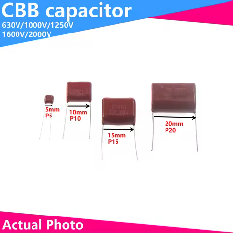 20/10/5PCS CBB Polypropylene film capacitor 630V 1000V 1600V 2000V 103 104 105 155 224 225 334 474 4