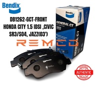 Authentic Bendix Front Brake Pad DB1262GCT -> Honda City 1.5 IDSI, Civic SR3 / S04, Jazz ("03)