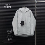 Arcteryx始祖鳥 Alpha系列 Sv 第7代 GORE-TEX Pro 刺繡Logo圖案休閒運動連帽拉鍊硬殼衝鋒衣風衣外套滑雪服