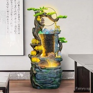 feRockery Water Fountain Circulating Water Landscape Decoration Feng Shui Wheel Hallway Fish Tank Living Room Home Floor Decoration