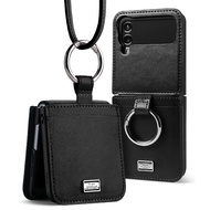 Ringke Folio Signature for Galaxy Z Flip 4 Leather Case with Shoulder Strap