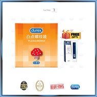 NEW Durex Condom Pleasuremax 3Pcs Tahan Lama Dotted Real Feel Long Lasting Climax Kondom For Men FRE