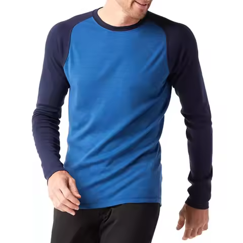 Men 100% Merino Wool Shirts Long Sleeve T Shirt Thermal Base Layer Merino Wool Shirt 200gsm Wicking