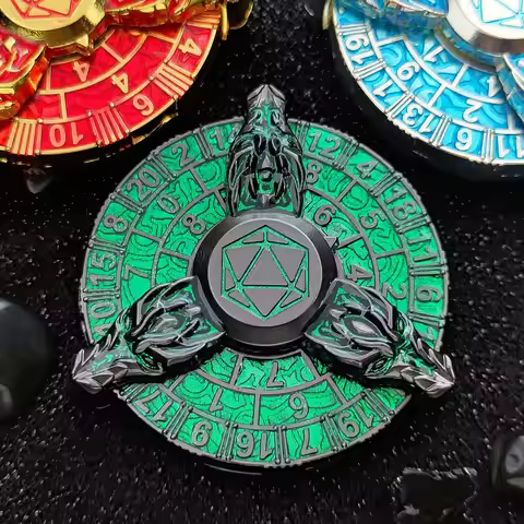 Metal Roulette Dice for DND Games Player, D20 DND Metal Dice, Fingertip Gyro DND Dice