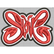 MERAH RED AND WHITE SLANK LOGO EMBROIDERY PATCH - CBS EMBROIDERY EMBLEM