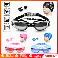 Adult Diving Swimming Goggles Gogel Google Swim Set Gogal Renang Dewasa HD Waterproof Anti Fog Adjus
