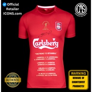 Steven Gerrard Front Signed Liverpool FC 2005 UEFA Champions League Stats Shirt