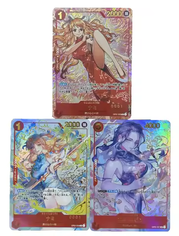 3pcs/set One Piece Card Nami Robin 1st Anniversary Flash Card DIY Collection card
