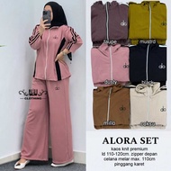 Alora Suit W&W Clothing Top Knit Premium Zipper Front Pants Stretchy Elastic Waist
