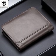 กระเป๋าสตางค์ผู้ชาย กระเป๋าตังค์ผู้ชาย หนังแท้ Bullcaptain 031 RFID Leather Men's Wallet with Coin Purse R Fashion Men's Wallet Features Brown Short Wallet Card Holder Clutch
