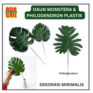Daun Monstera Plastik Philodendron Daun Artificial Dekorasi Minimalis