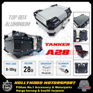 TOP BOX ALUMINIUM 28L TANKER SPECIAL LIMITED EDITION EMBOSSED FULL LEATHER INNER FREE REFLECTOR TAPA