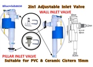 ADJUSTABLE BOTTOM INLET VALVE CISTERN DUAL INLET VALVE / CERAMIC PVC CISTERN 2 IN 1 ADJUSTABLE COMPA
