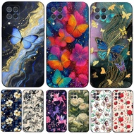 case For Samsung Galaxy M62 F62 4G Case Silicon Phone Back Cover Soft black tpu m625 betterfly flowe