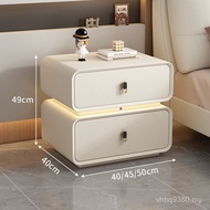 With Cabinet Style Bedroom Leather Bedroom 2025 Bedroom Solid Wood Net Full Touch Cream Storage New 