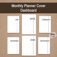 Monthly Planner Cover Dashboard | Printable Minimalist 2024 Planner Insert Set | Digital Download PD