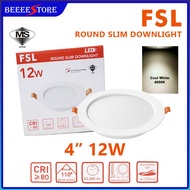 12W 💡4000K/COOL💡FSP503 4 INCH 12W LED RECESSED DOWNLIGHT (ROUND) (FULL PLASTIC) - FSL