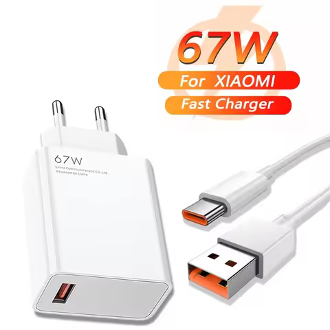 For Xiaomi 67W USB Super Fast Charger Power Adapter 6A Type-C Cable Quick Charge Applicable to Xiaom