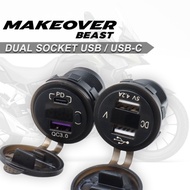 For NX500 2025 Dual USB Socket USB-C QC3.0 Quick Charger Socket NX 500 2026-2024