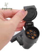 SHOPSHARING Trailer Adapter Plug, 7 PIN Female to Flat 7 PIN Round Female, Durable Construction Wiri