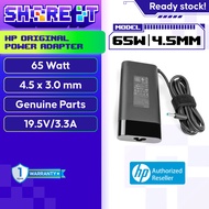 HP POWER ADAPTER 65W 19.5V~3.3A CONNECTOR: SMALL 4.5MM (Curve Design)