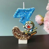 Number 0-9 Doraemon Candle Shining High Quality Number Candle Birthday Day Candle Cake Decor