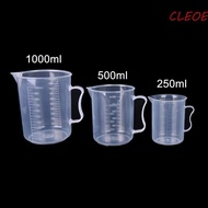 CLEOES Measuring Cup Laboratory Measuring Tool 250/500/1000/ml Transparent Plastic Durable Measuring Cylinder