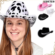 BEBETEB Cowgirl Hat Costume Party Sequin Cosplay Performance Women Sequin Cowgirl Hats