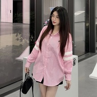 Loose-fitting striped shirt (3 COLOR SHIRT) long-sleeved office shirt CAMA STORE M2141