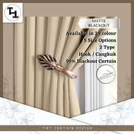 B2 Beige Color- Ready Made Curtain!  Kain Tebal Blackout Siap Jahit Langsir (Hook/Cangkuk)