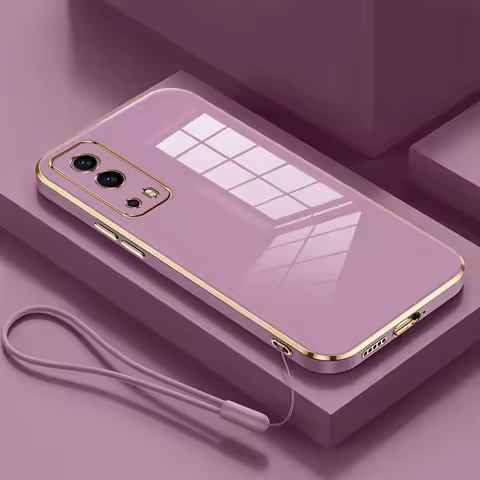 For vivo Y72 5G Case Luxury Square Plating Vivo Y52 5G Phone Case vivo Y75S Y72 Y52 ShockProof Silic