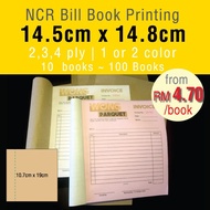 14.5cm x 14.8cm NCR Bill Book Custom Printing Receipt Invoice Payment Voucher Order Chit CUSTOM MADE