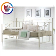 Metal Daybed Frame (SWAN)/Single Day Bed /Metal Daybed Frame/Mattress (Black) (Ivory)(White)
