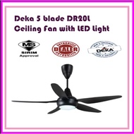 Deka 5 Blade Ceiling Fan With Remote Control And LED Light (56”) DR20L