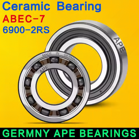 German APE Bearings 6900-2RS hybrid ceramic bearing 10*22*6mm, 1PCS ABEC-9 6900 RS bicycle bearing, 