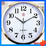 digital clock wall clock Shanghai Clock Factory Clock, Living Room, Bedroom, Household Wall Clock, Modern Simple Quartz Clock, Round Wall Wall Clock